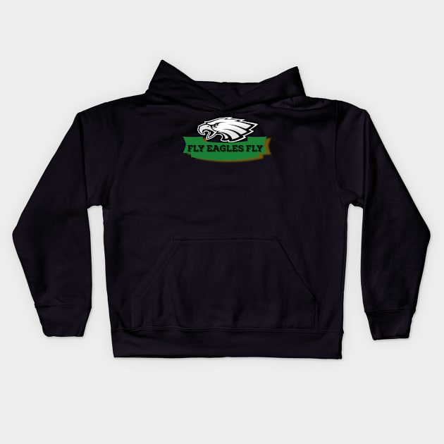 Philadelphia eagles t-shirt Kids Hoodie by Jian's stores